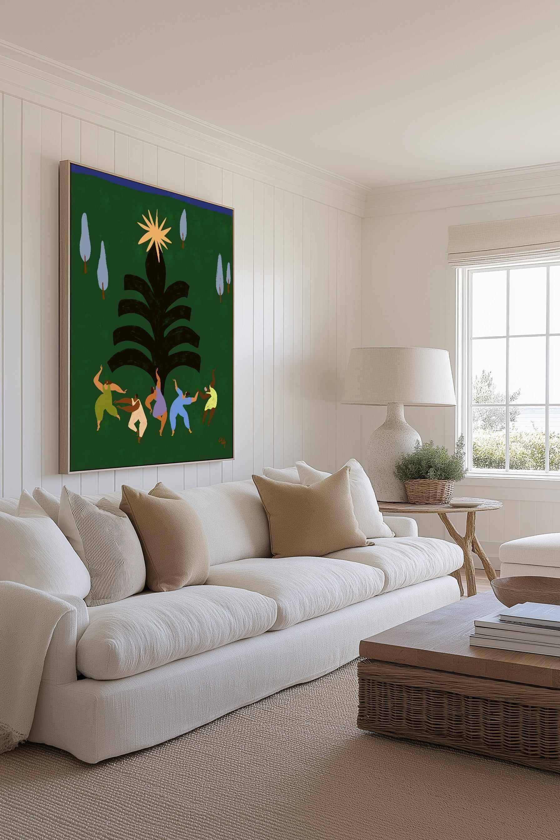 Christmas Revelrie by Arty Guava | Framed Canvas Art Print from Olive et Oriel where you can shop wallpaper and artworks online