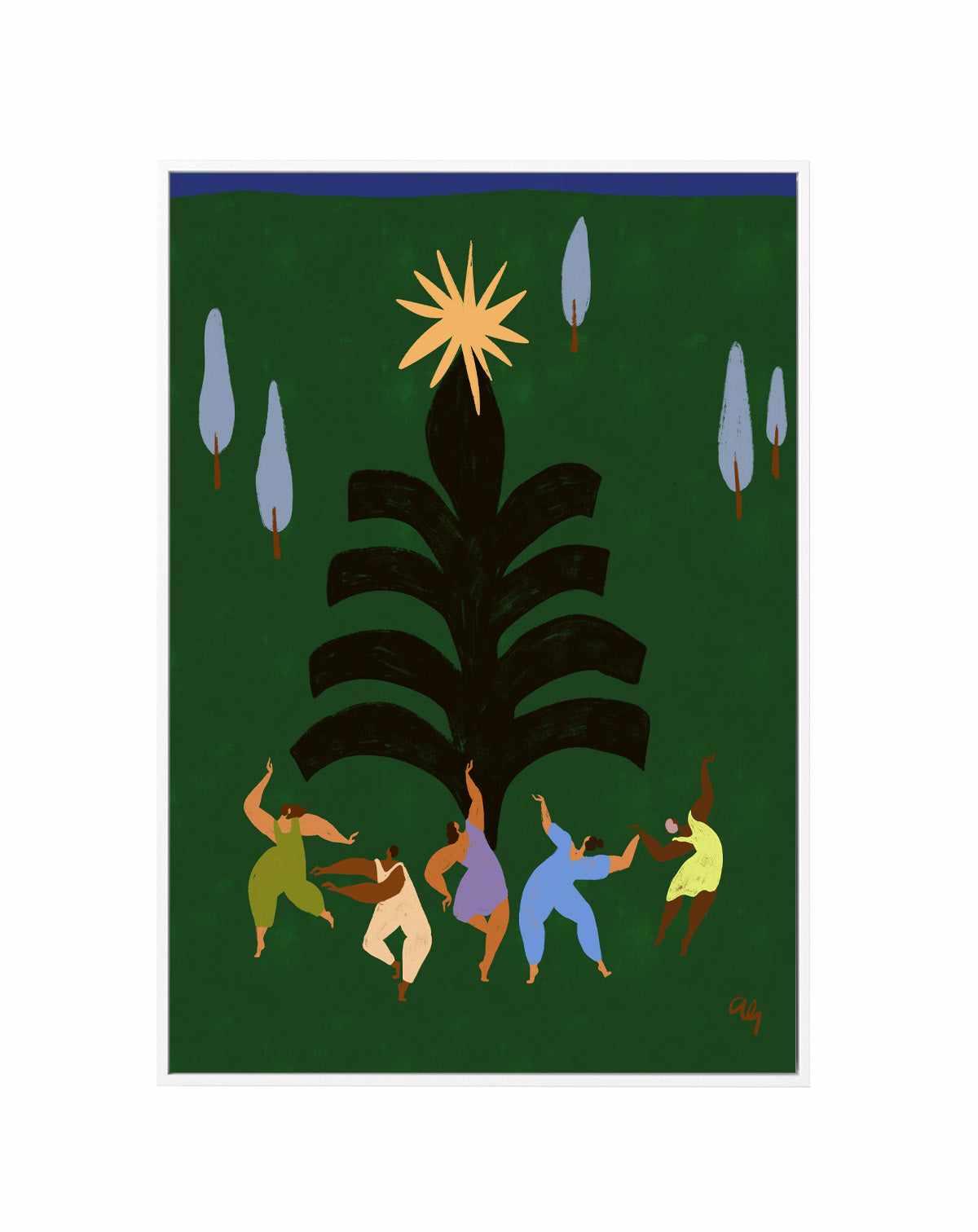 Christmas Revelrie by Arty Guava | Framed Canvas Art Print from Olive et Oriel where you can shop wallpaper and artworks online