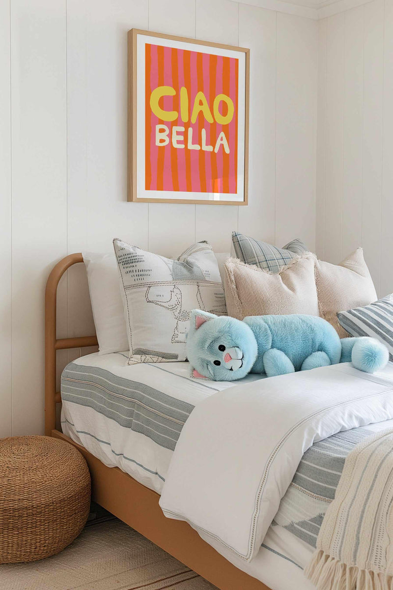 Ciao Bella Pink | Art Print from Olive et Oriel where you can shop wallpaper and artworks online