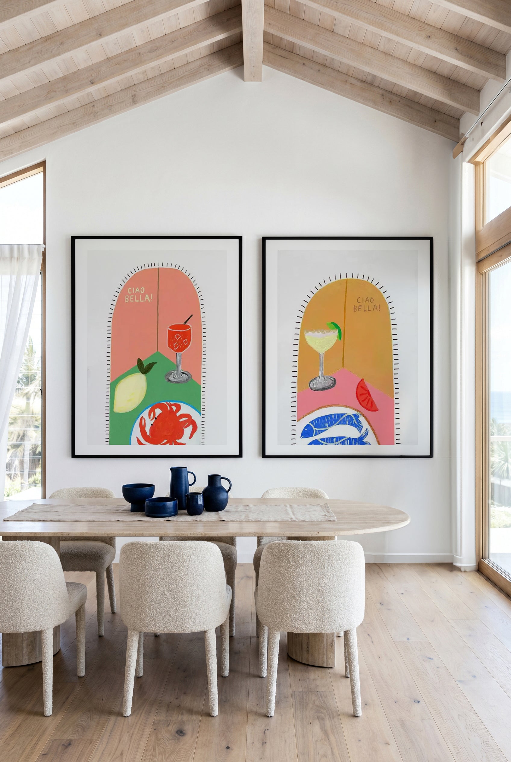 Ciao Bella I & II by Britney Turner Art Print Set of 2 | Matching Wall Art