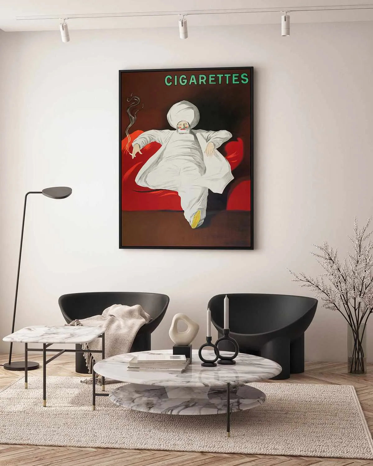 Cigarettes Vintage Poster | Framed Canvas Art Print from Olive et Oriel where you can shop wallpaper and artworks online