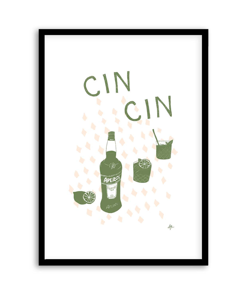 Cin Cin Forest Green Pink by Anne Korako | Art Print