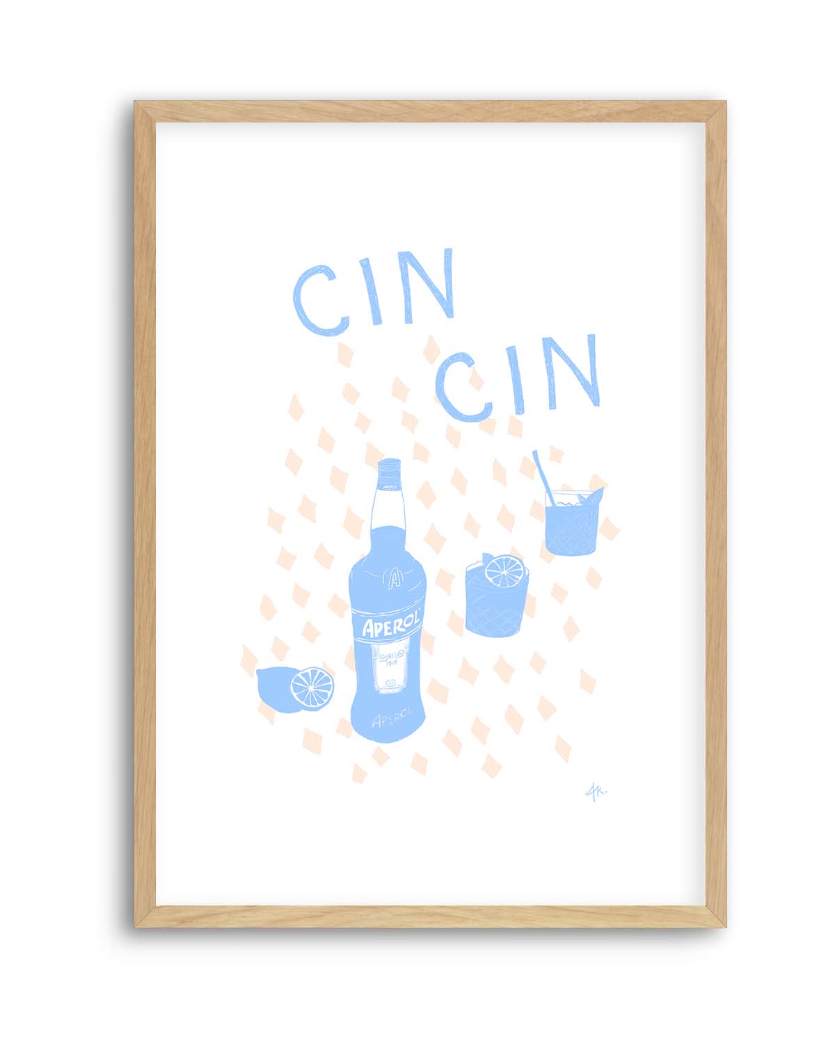 Cin Cin Soft Blue Pink by Anne Korako | Art Print