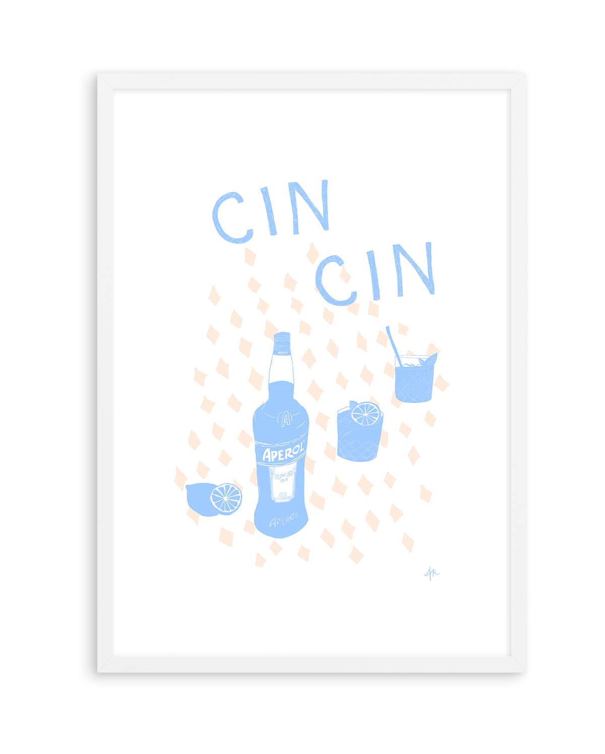 Cin Cin Soft Blue Pink by Anne Korako | Art Print