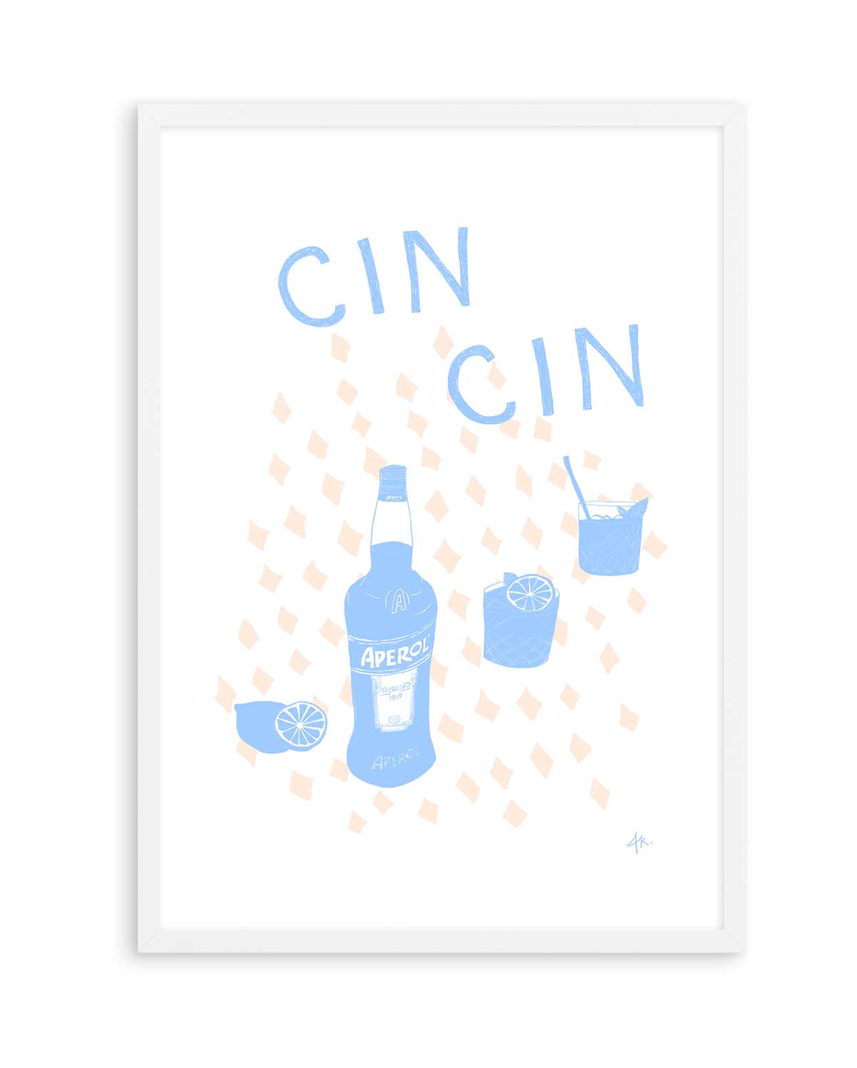 Cin Cin Soft Blue Pink by Anne Korako | Art Print