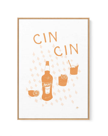 Cin Cin Tan Pink by Anne Korako | Framed Canvas Art Print from Olive et Oriel where you can shop wallpaper and artworks online