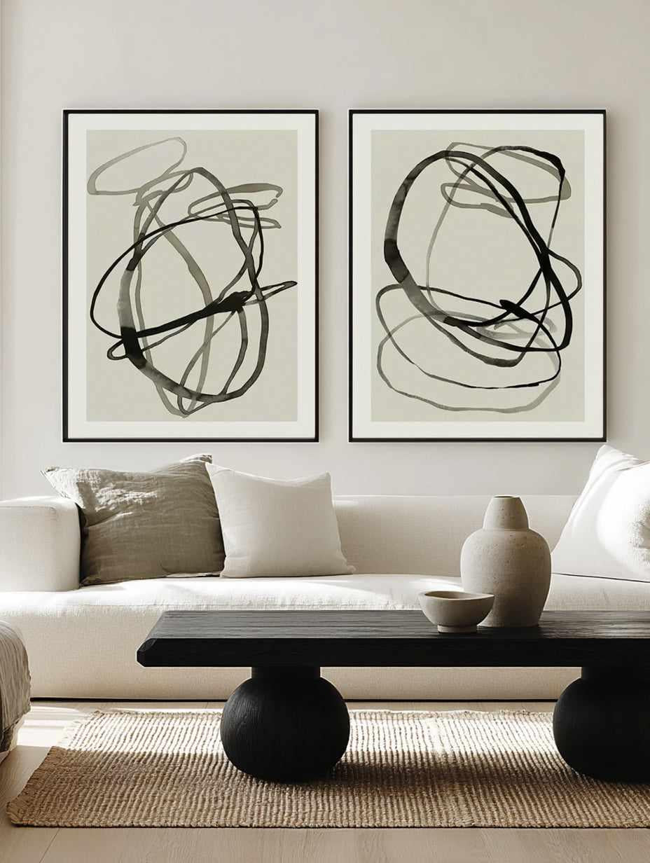 Cinque I & II Art Print Set of 2 | Matching Wall Art from Olive et Oriel where you can shop wallpaper and artworks online