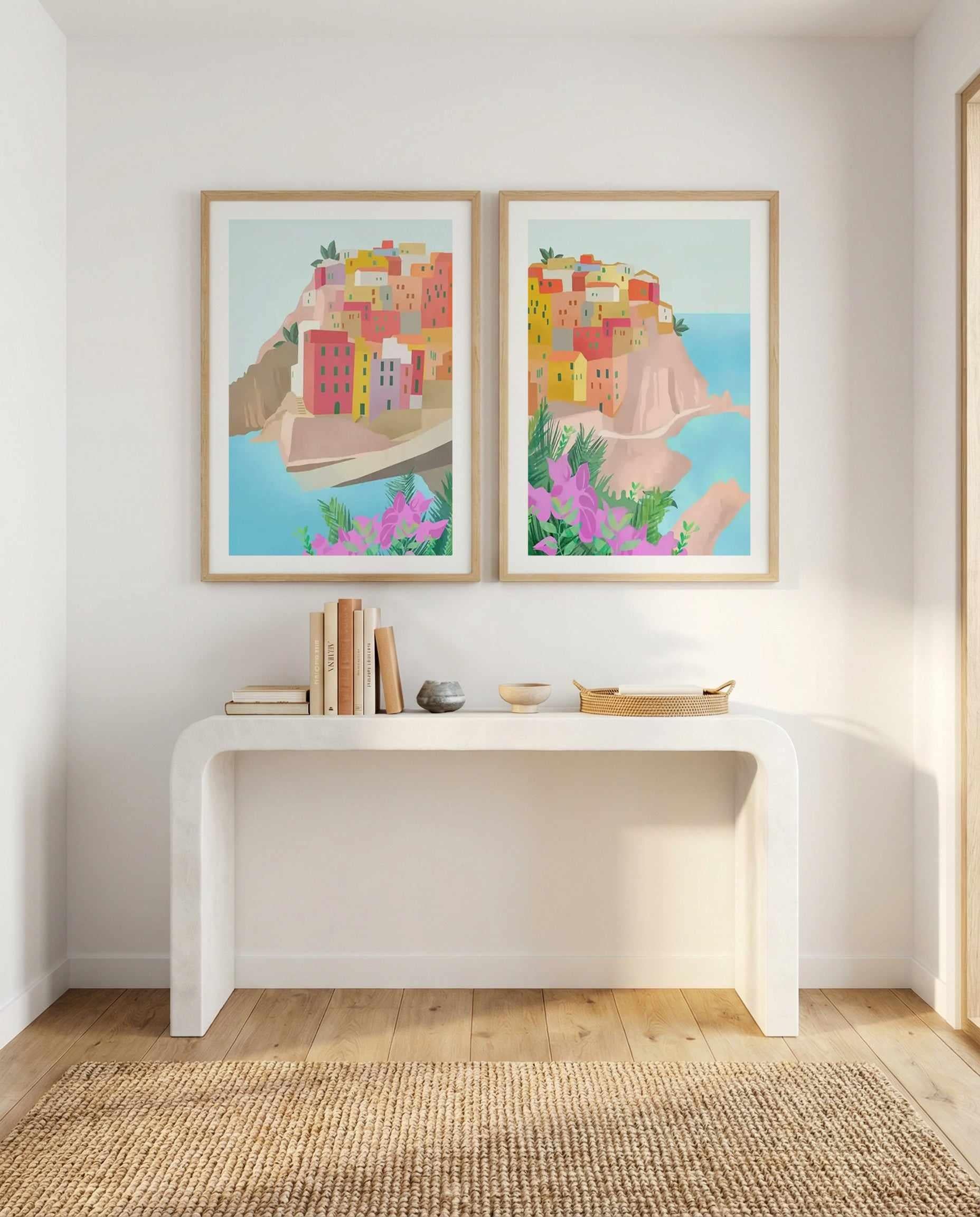 Cinque Terre Italy I & II by Petra Lizde Art Print Set of 2 | Matching Wall Art