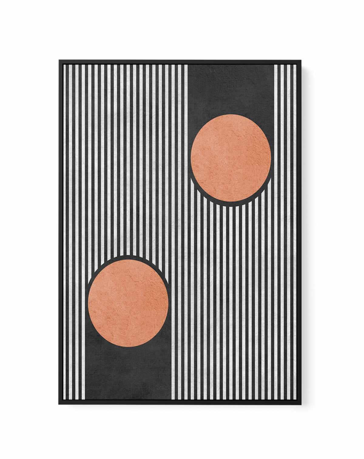 Circles On Black Background 2 by Vitor Costa | Framed Canvas Art Print from Olive et Oriel where you can shop wallpaper and artworks online