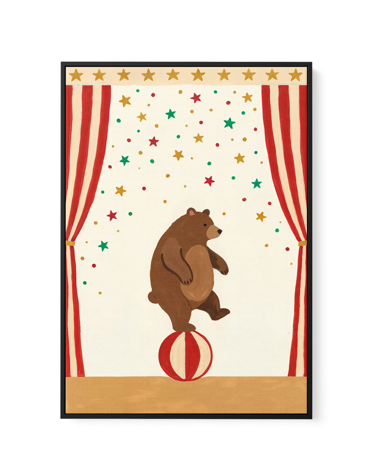 Circus Bear | Framed Canvas Art Print