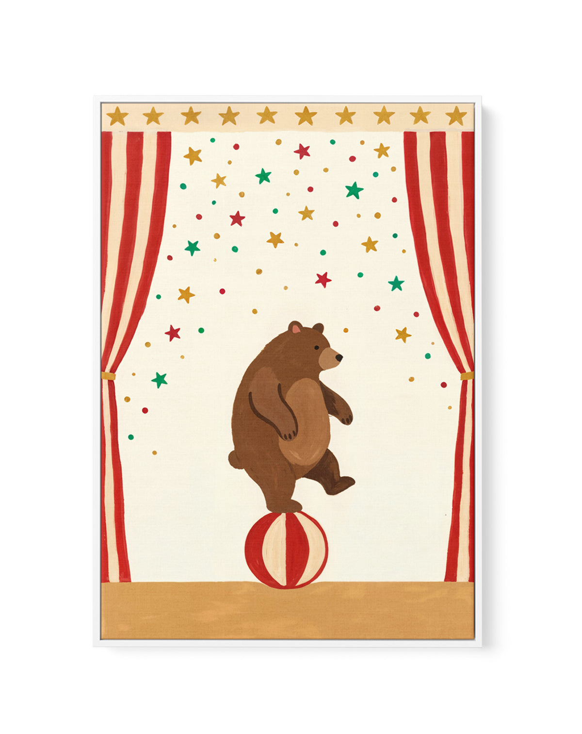 Circus Bear | Framed Canvas Art Print
