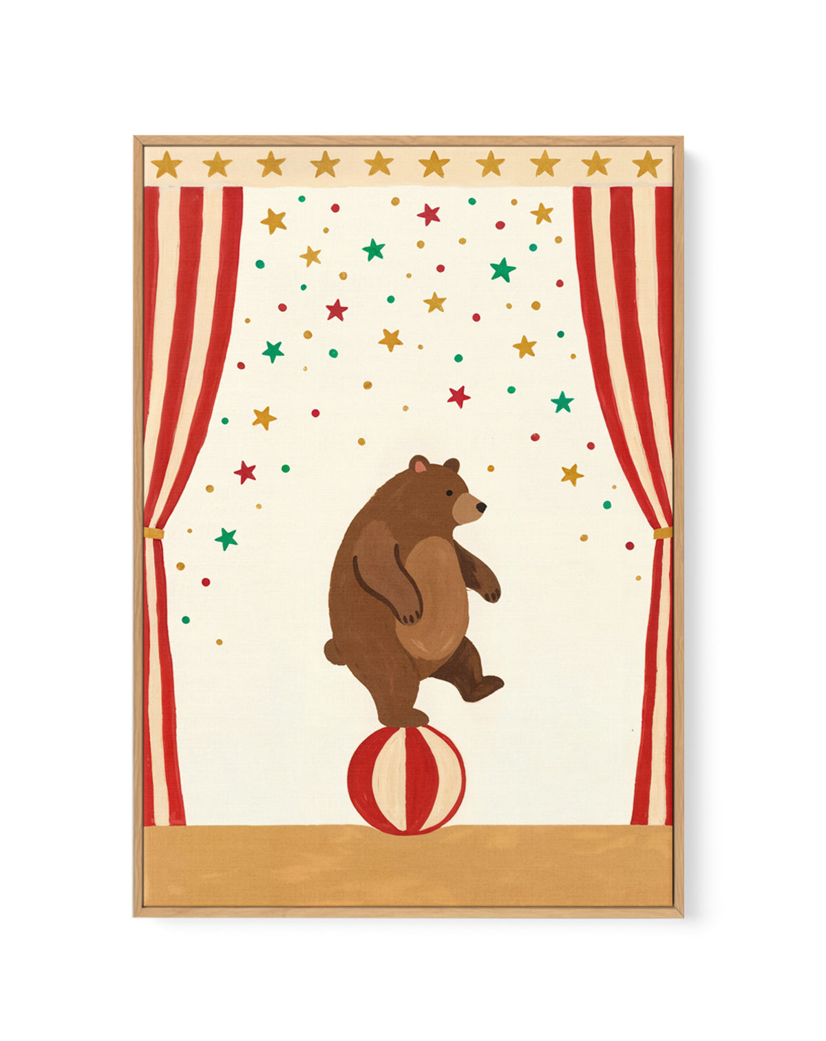 Circus Bear | Framed Canvas Art Print