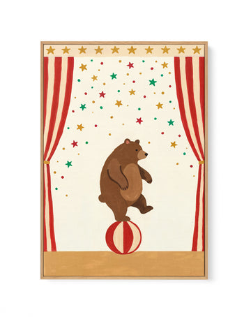 Circus Bear | Framed Canvas Wall Art