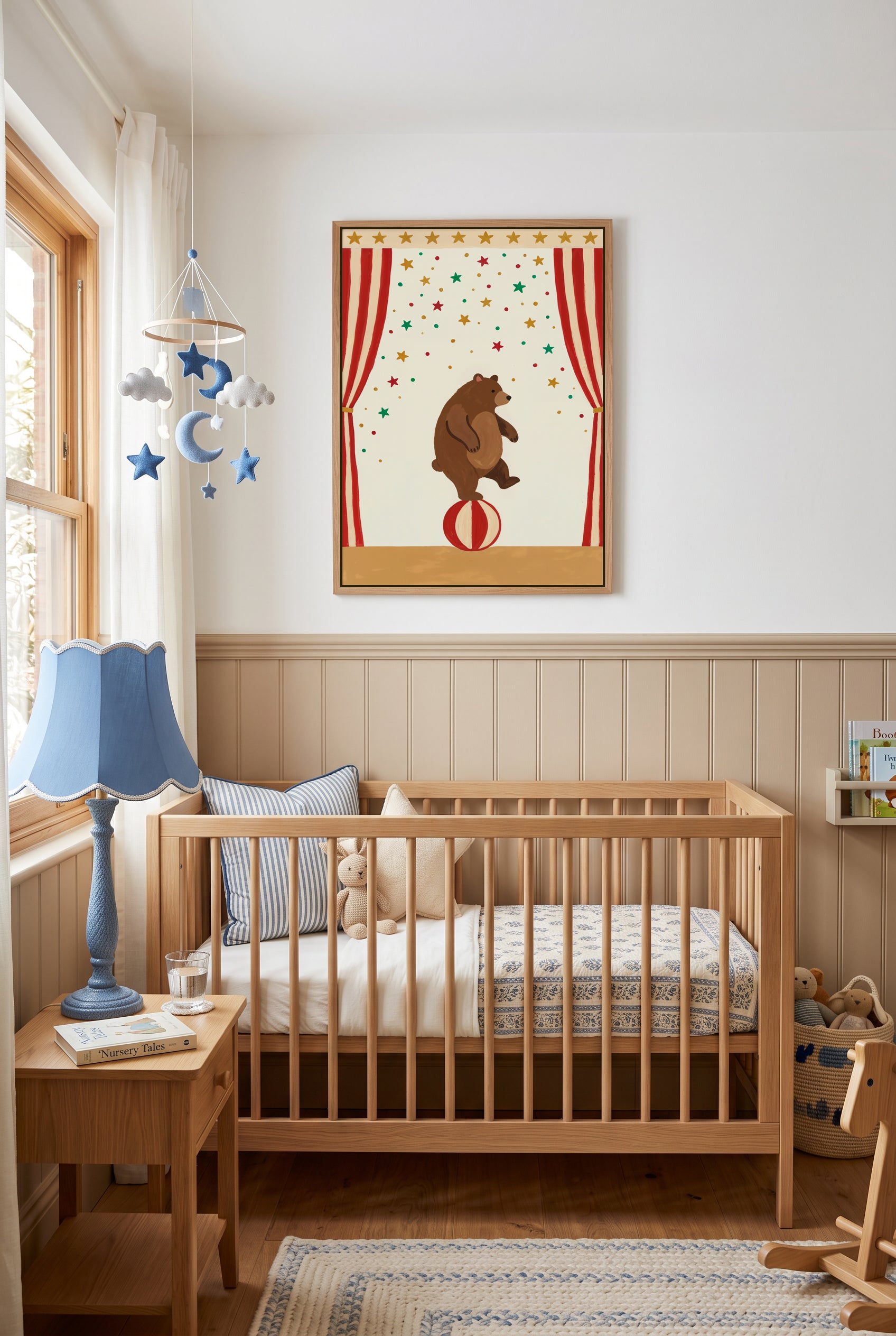 Circus Bear | Framed Canvas Art Print