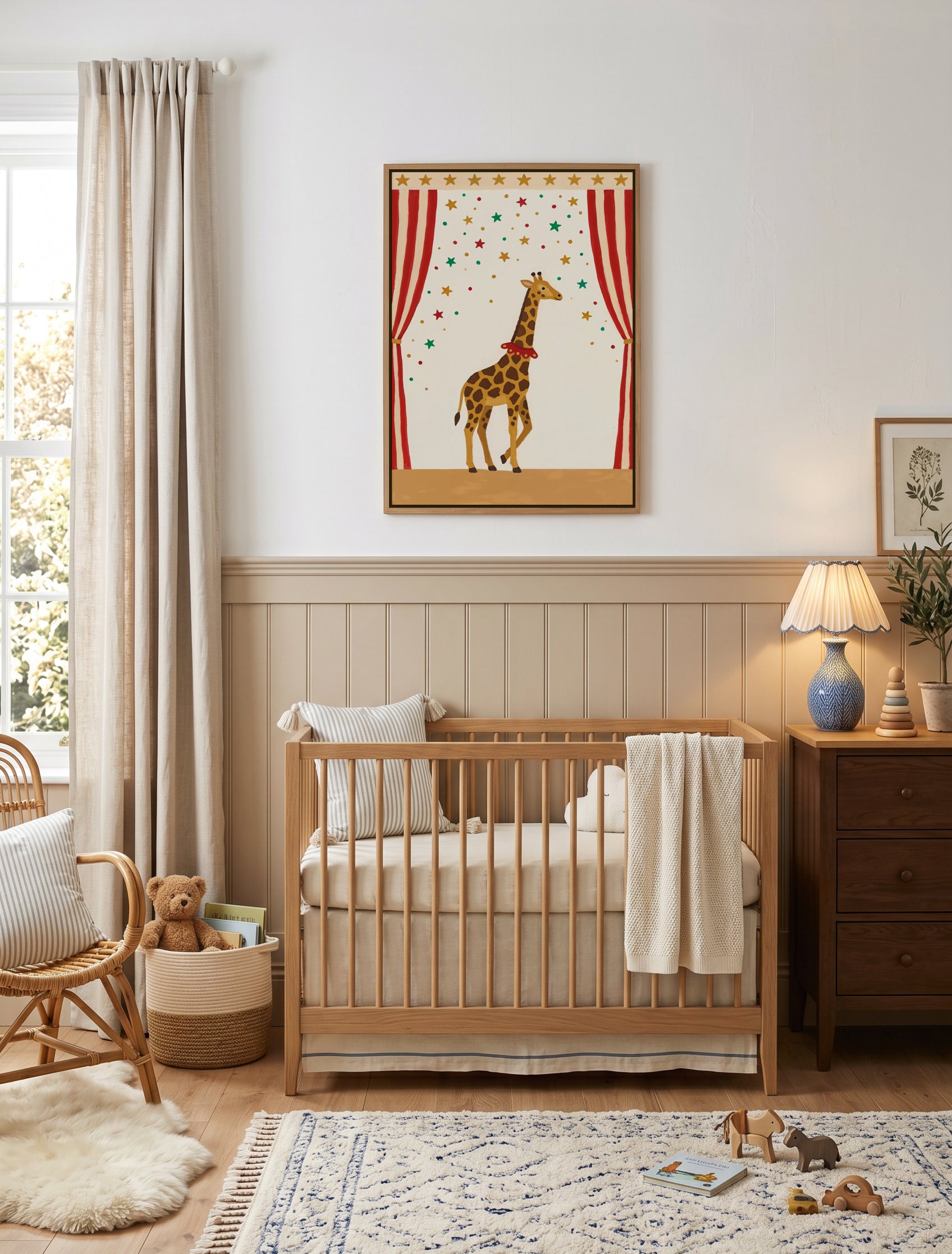 Circus Giraffe | Framed Canvas Art Print