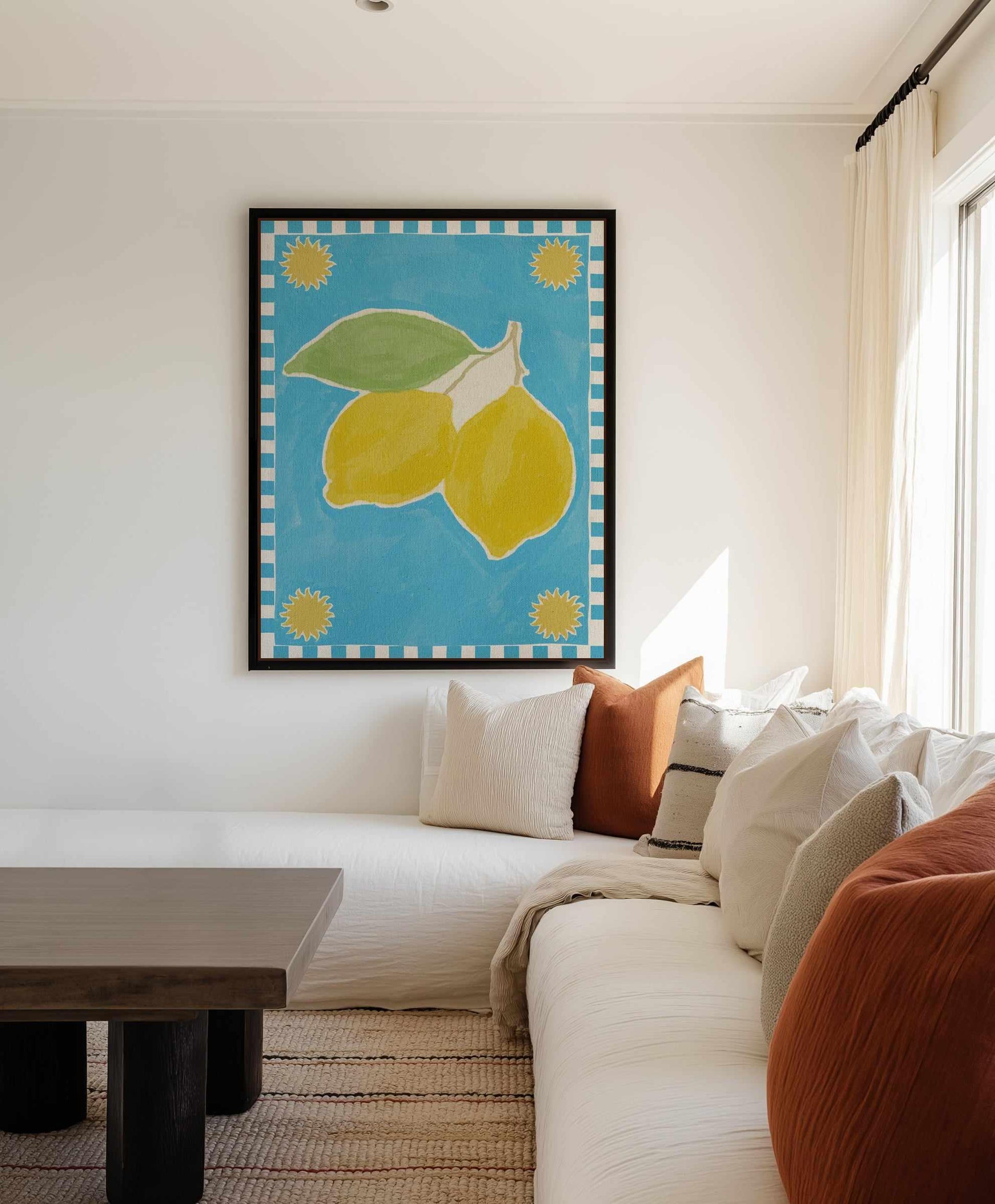 Citrus Delight by Shatha Al Dafai | Framed Canvas Art Print from Olive et Oriel where you can shop wallpaper and artworks online