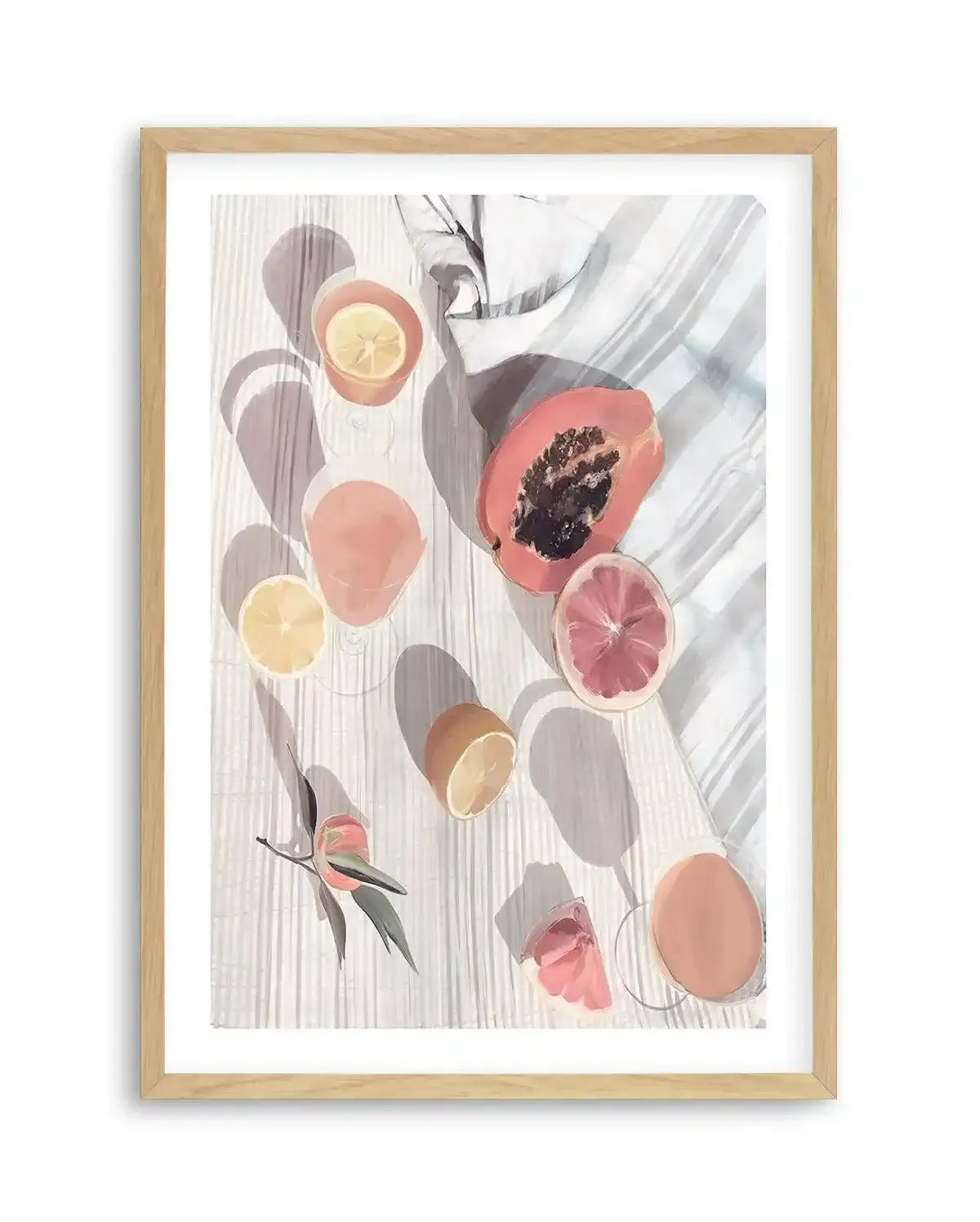 Citrus Still Life Art Print-PRINT-Olive et Oriel-Olive et Oriel-A5 | 5.8" x 8.3" | 14.8 x 21cm-Oak-With White Border-Buy-Australian-Art-Prints-Online-with-Olive-et-Oriel-Your-Artwork-Specialists-Austrailia-Decorate-With-Coastal-Photo-Wall-Art-Prints-From-Our-Beach-House-Artwork-Collection-Fine-Poster-and-Framed-Artwork