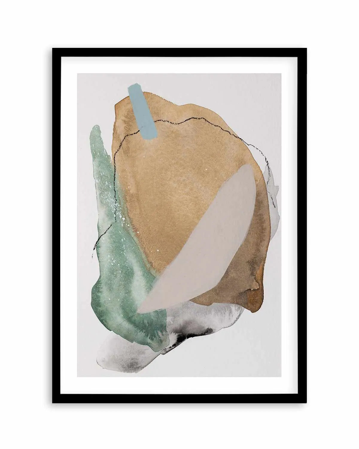 City Beach by Katharina Daneke Art Print-PRINT-Order sage mint green framed abstract painting wall art prints online with Olive et Oriel Australia