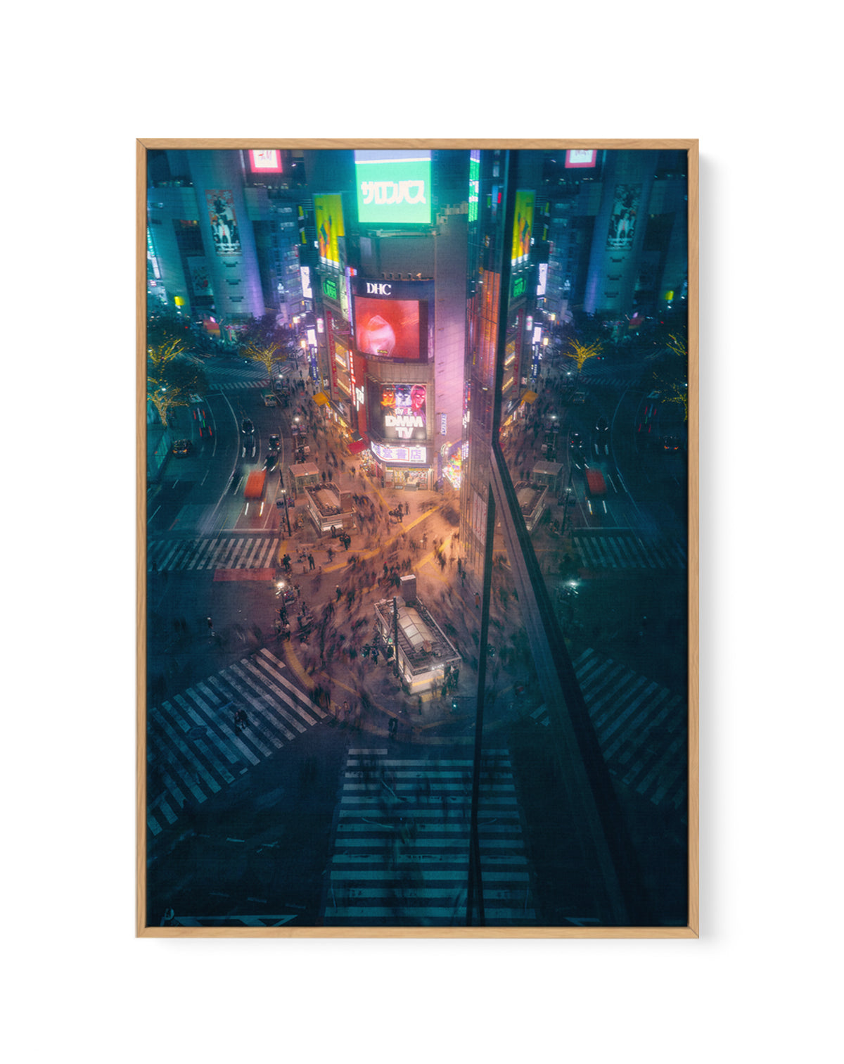 City Night Crossing by Javier De La | Framed Canvas Art Print