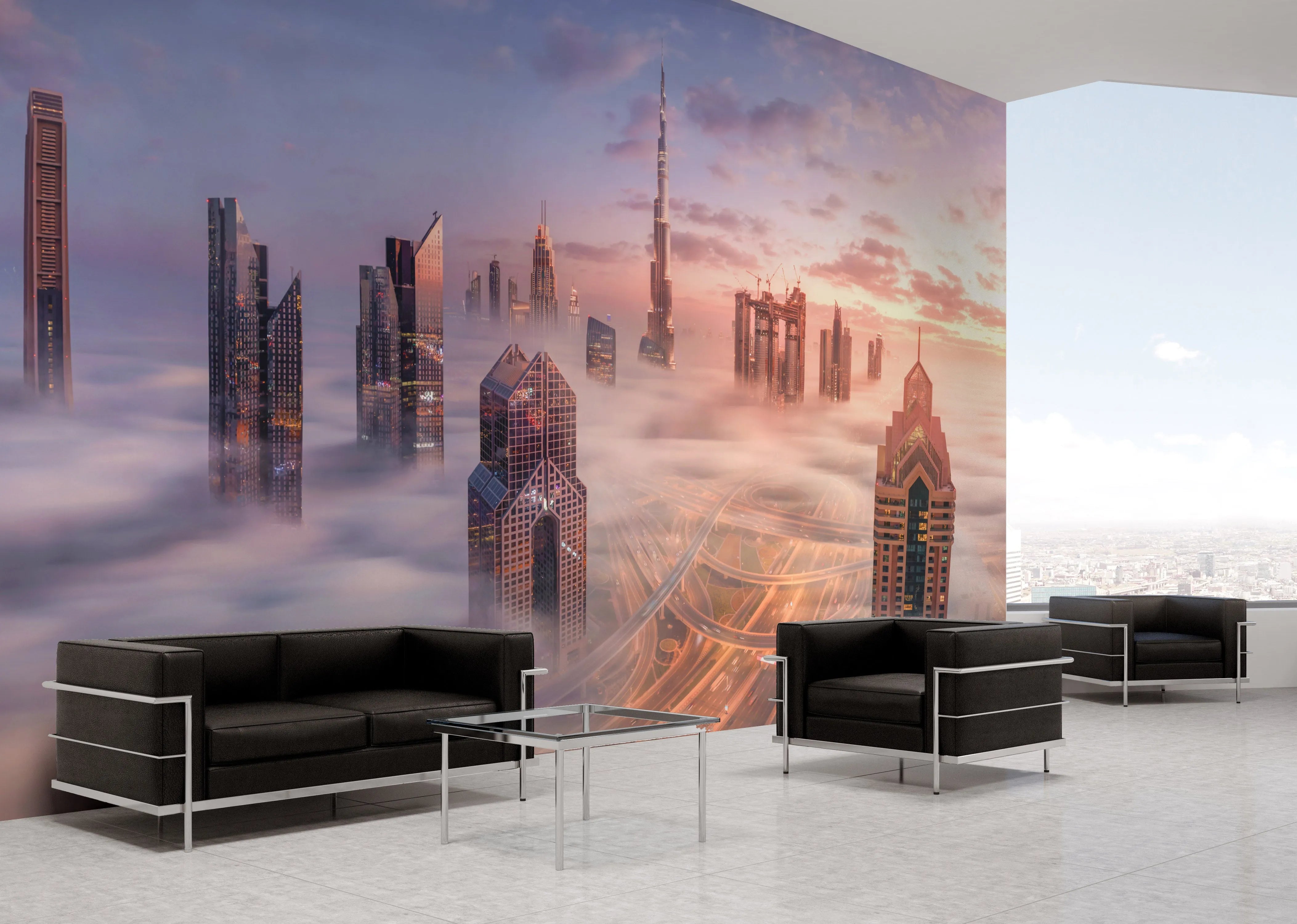 City in the Sky | Dubai Photo Mural Wallpaper from Olive et Oriel where you can shop wallpaper and artworks online