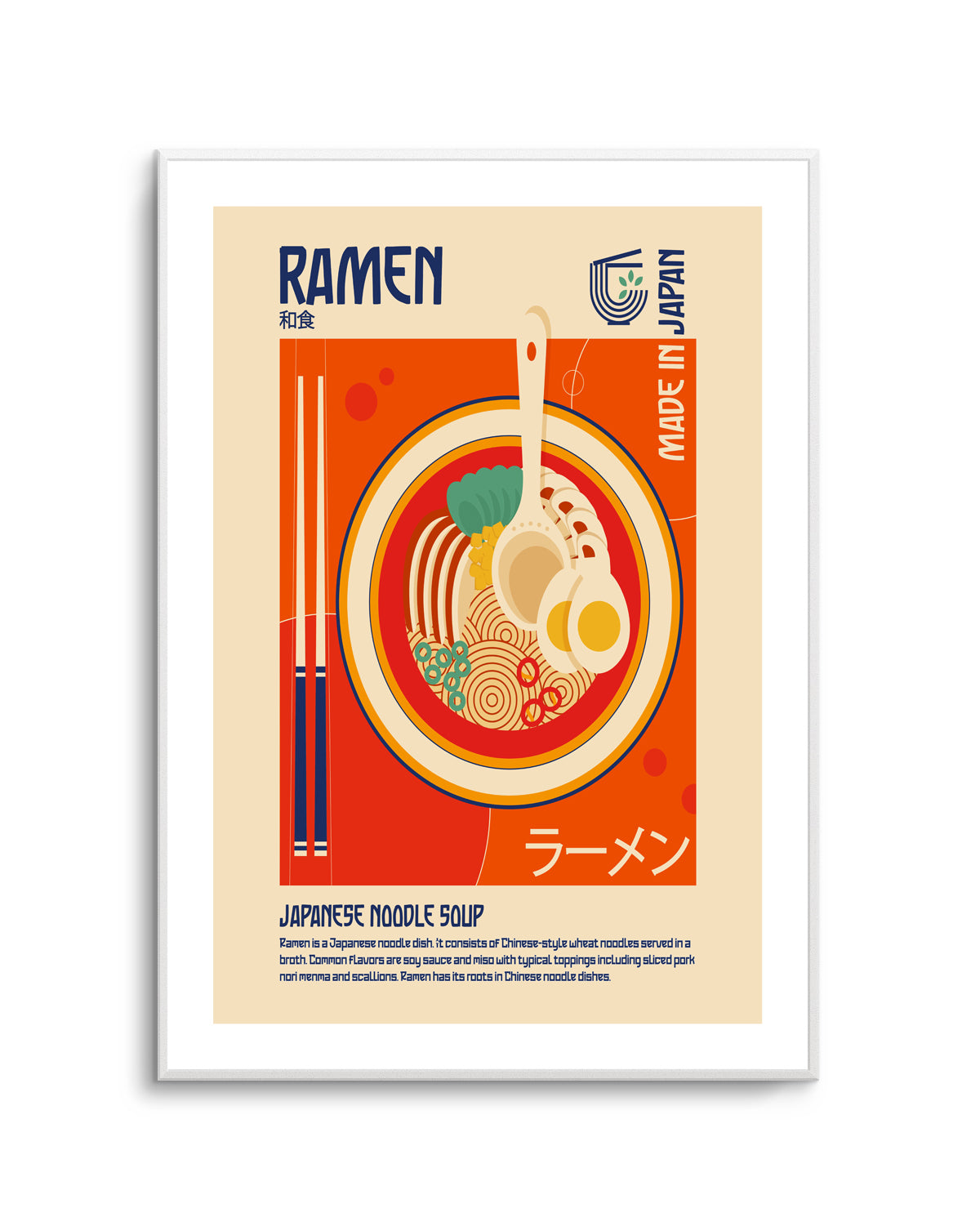 Classic Japanese Ramen by Retrodome | Art Print