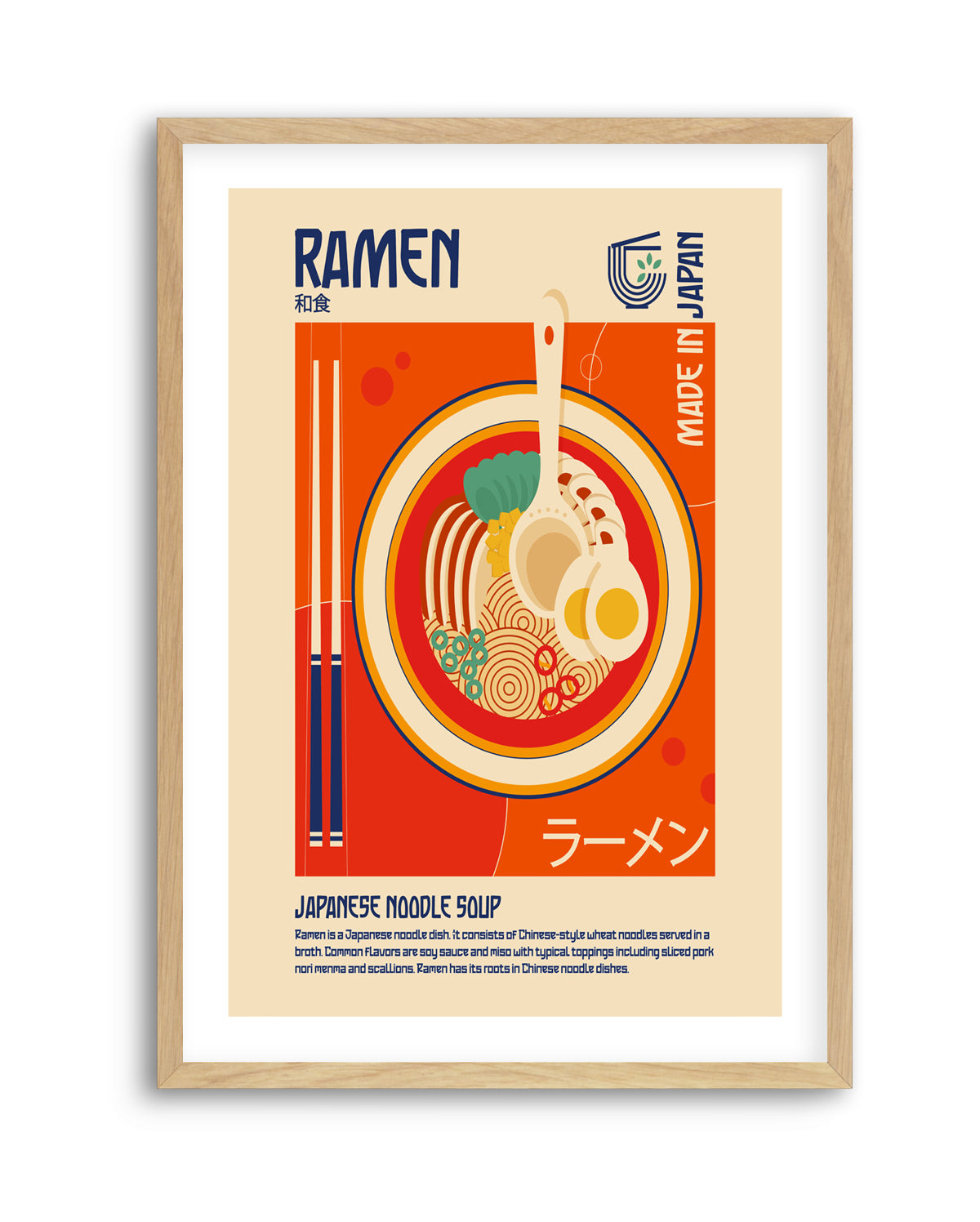 Classic Japanese Ramen by Retrodome | Art Print