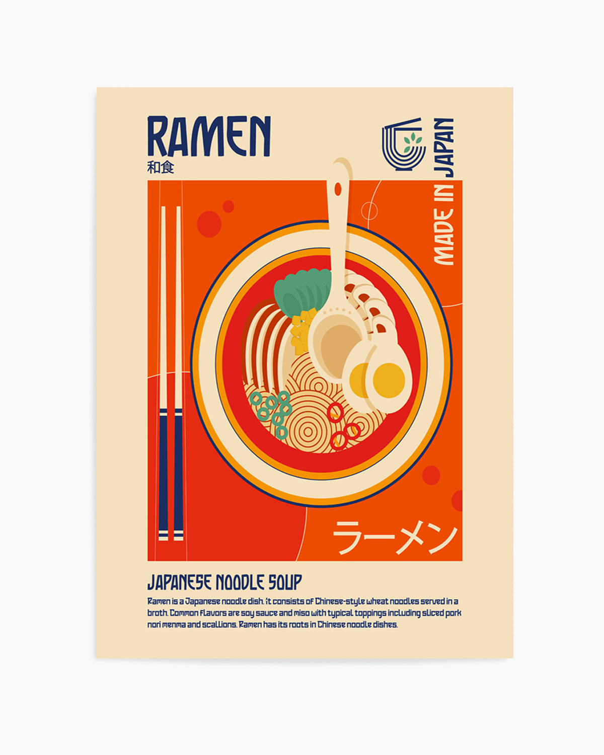 Classic Japanese Ramen by Retrodome | Art Print