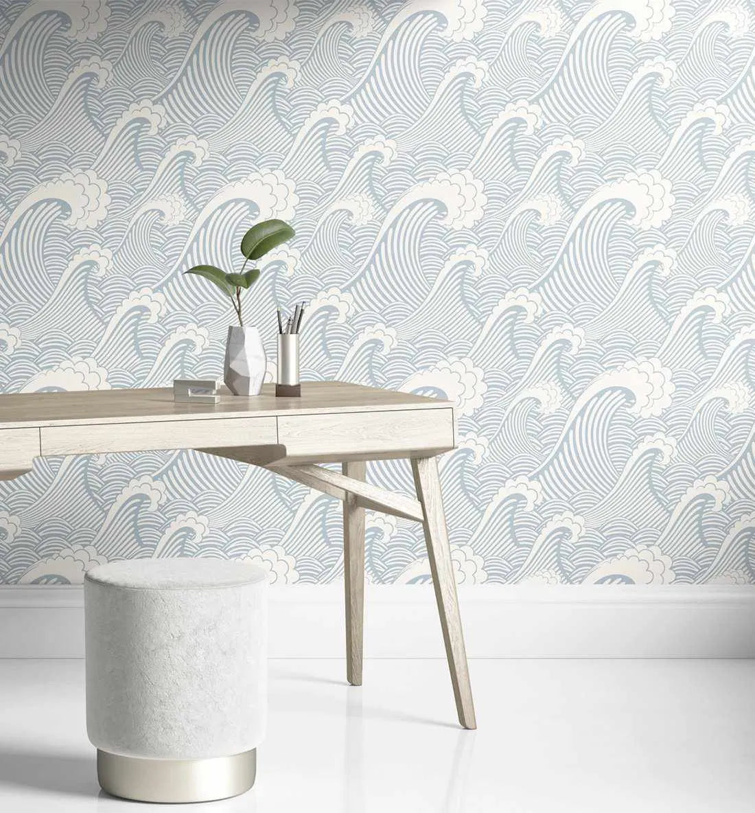 Classic Waves Wallpaper-Wallpaper-Buy Kids Removable Wallpaper Online Our Custom Made Children√¢‚Ç¨‚Ñ¢s Wallpapers Are A Fun Way To Decorate And Enhance Boys Bedroom Decor And Girls Bedrooms They Are An Amazing Addition To Your Kids Bedroom Walls Our Collection of Kids Wallpaper Is Sure To Transform Your Kids Rooms Interior Style From Pink Wallpaper To Dinosaur Wallpaper Even Marble Wallpapers For Teen Boys Shop Peel And Stick Wallpaper Online Today With Olive et Oriel