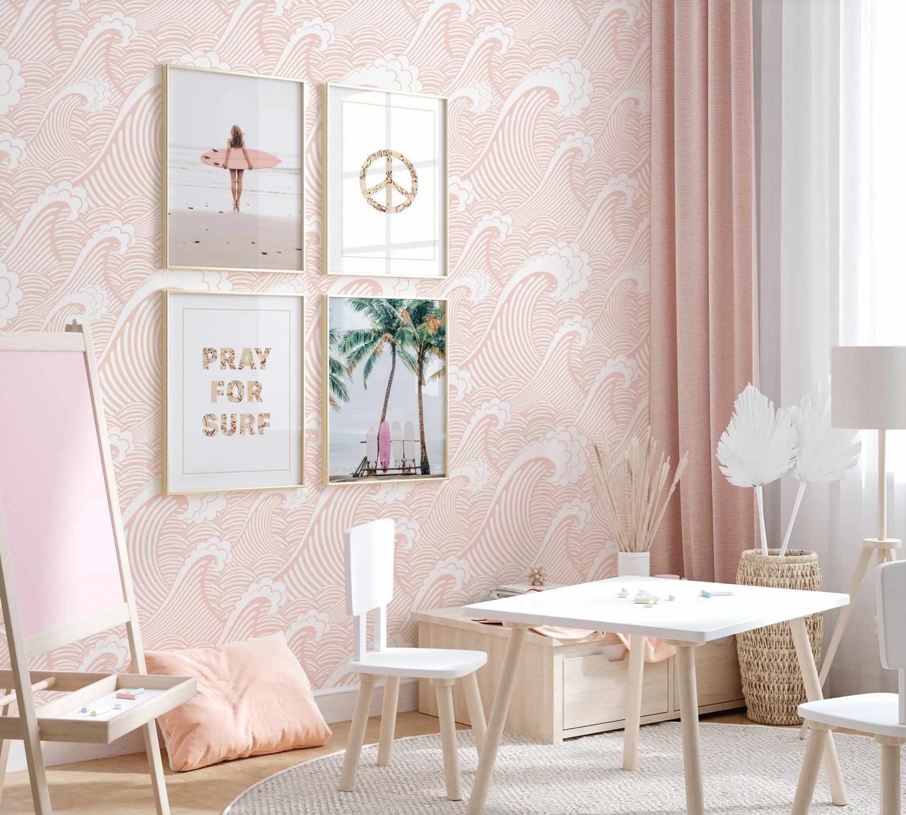 Classic Waves in Coral Reef Wallpaper-Wallpaper-Buy Kids Removable Wallpaper Online Our Custom Made Children√¢‚Ç¨‚Ñ¢s Wallpapers Are A Fun Way To Decorate And Enhance Boys Bedroom Decor And Girls Bedrooms They Are An Amazing Addition To Your Kids Bedroom Walls Our Collection of Kids Wallpaper Is Sure To Transform Your Kids Rooms Interior Style From Pink Wallpaper To Dinosaur Wallpaper Even Marble Wallpapers For Teen Boys Shop Peel And Stick Wallpaper Online Today With Olive et Oriel