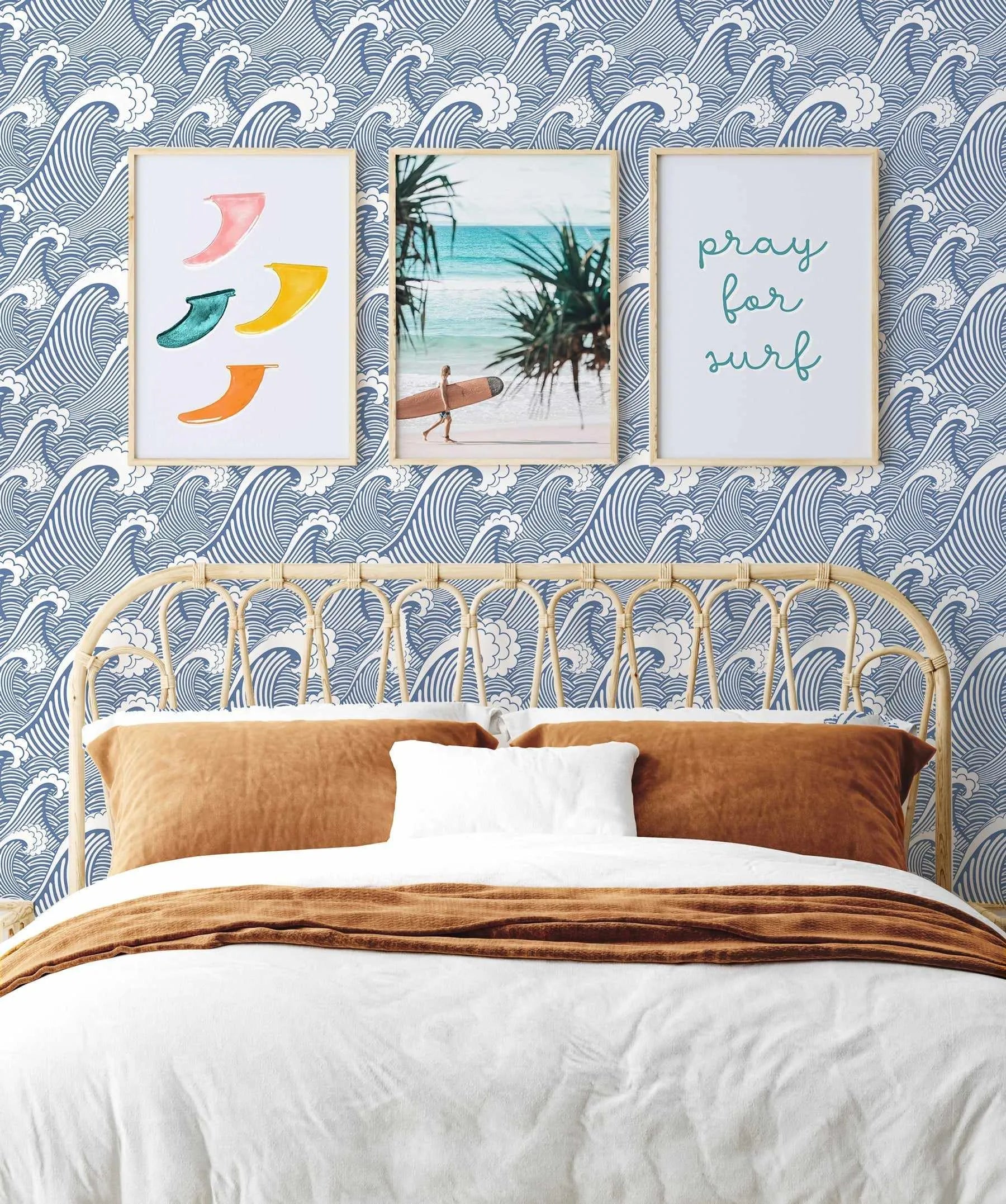 Classic Waves in Ocean Blue Wallpaper-Wallpaper-Buy Kids Removable Wallpaper Online Our Custom Made Children‚àö¬¢‚Äö√á¬®‚Äö√ë¬¢s Wallpapers Are A Fun Way To Decorate And Enhance Boys Bedroom Decor And Girls Bedrooms They Are An Amazing Addition To Your Kids Bedroom Walls Our Collection of Kids Wallpaper Is Sure To Transform Your Kids Rooms Interior Style From Pink Wallpaper To Dinosaur Wallpaper Even Marble Wallpapers For Teen Boys Shop Peel And Stick Wallpaper Online Today With Olive et Oriel