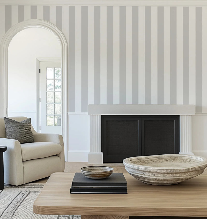 Classic Stripes Wallpaper | 4 Colour Options from Olive et Oriel where you can shop wallpaper and artworks online