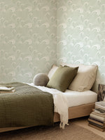 Classic Waves in Seafoam Wallpaper