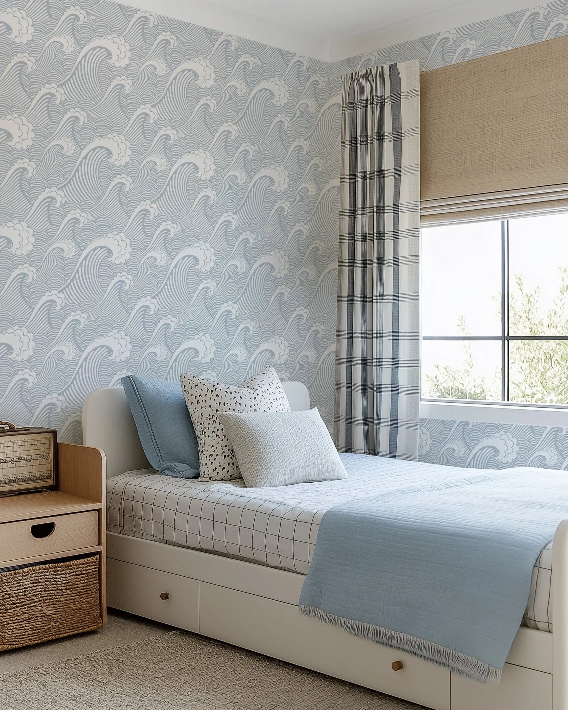 Classic Waves Wallpaper from Olive et Oriel where you can shop wallpaper and artworks online