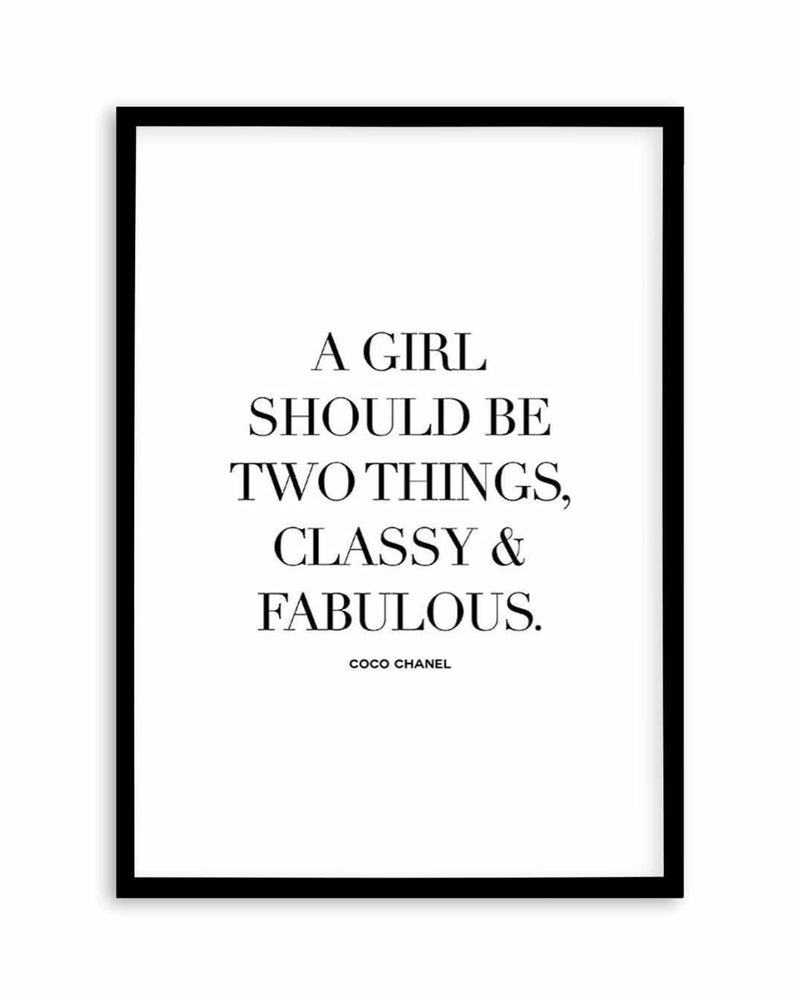 SHOP Classy & Fabulous  Coco Chanel Typographic Fashion Quote Art Print or  Poster – Olive et Oriel