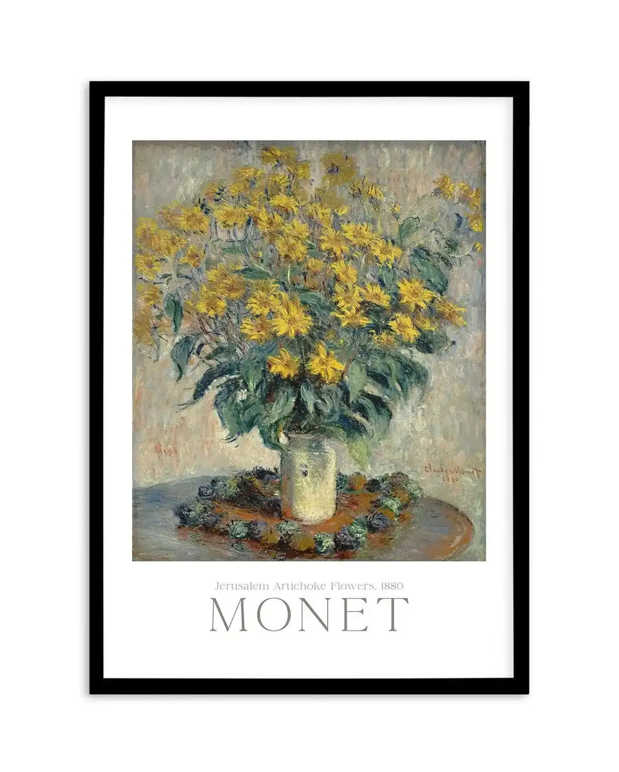 Jerusalem Artichoke Flowers 1880 by Claude Monet Art Print-PRINT-Olive et Oriel-Olive et Oriel-A5 | 5.8" x 8.3" | 14.8 x 21cm-Black-With White Border-Buy-Australian-Art-Prints-Online-with-Olive-et-Oriel-Your-Artwork-Specialists-Austrailia-Decorate-With-Coastal-Photo-Wall-Art-Prints-From-Our-Beach-House-Artwork-Collection-Fine-Poster-and-Framed-Artwork