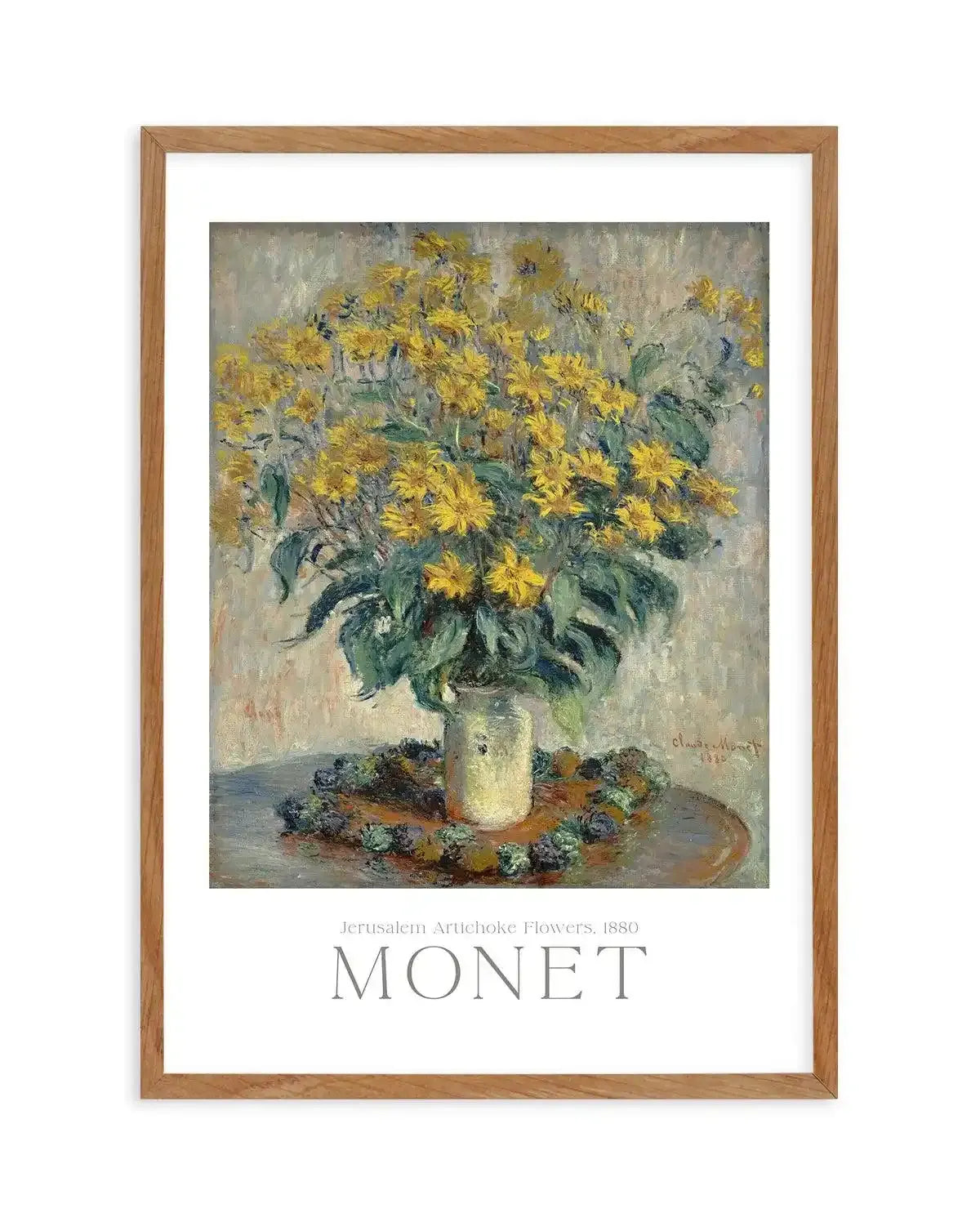 Jerusalem Artichoke Flowers 1880 by Claude Monet Art Print-PRINT-Olive et Oriel-Olive et Oriel-50x70 cm | 19.6" x 27.5"-Walnut-With White Border-Buy-Australian-Art-Prints-Online-with-Olive-et-Oriel-Your-Artwork-Specialists-Austrailia-Decorate-With-Coastal-Photo-Wall-Art-Prints-From-Our-Beach-House-Artwork-Collection-Fine-Poster-and-Framed-Artwork