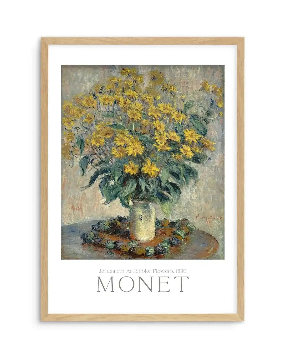 Jerusalem Artichoke Flowers 1880 by Claude Monet Art Print-PRINT-Olive et Oriel-Olive et Oriel-A5 | 5.8" x 8.3" | 14.8 x 21cm-Oak-With White Border-Buy-Australian-Art-Prints-Online-with-Olive-et-Oriel-Your-Artwork-Specialists-Austrailia-Decorate-With-Coastal-Photo-Wall-Art-Prints-From-Our-Beach-House-Artwork-Collection-Fine-Poster-and-Framed-Artwork