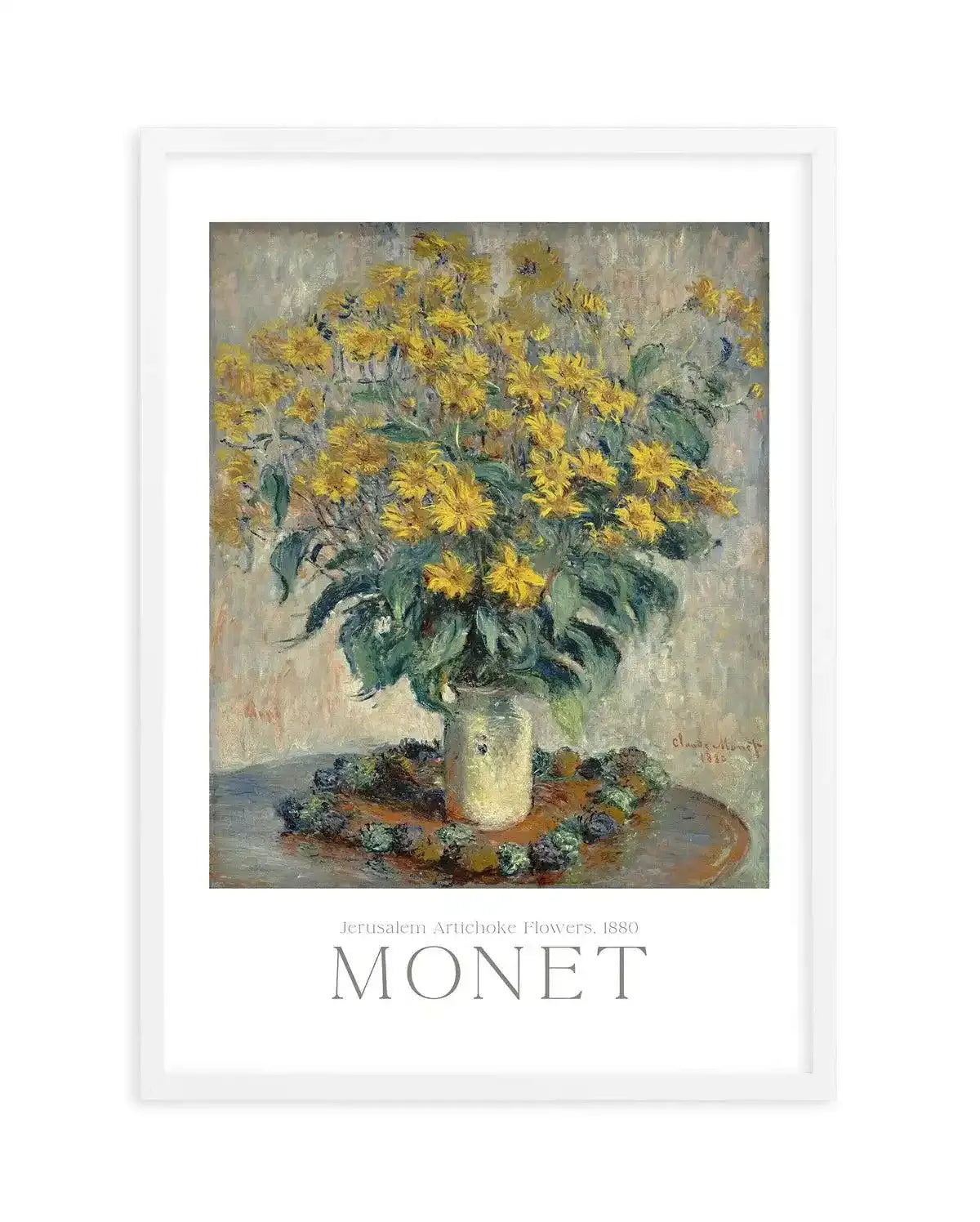 Jerusalem Artichoke Flowers 1880 by Claude Monet Art Print-PRINT-Olive et Oriel-Olive et Oriel-A5 | 5.8" x 8.3" | 14.8 x 21cm-White-With White Border-Buy-Australian-Art-Prints-Online-with-Olive-et-Oriel-Your-Artwork-Specialists-Austrailia-Decorate-With-Coastal-Photo-Wall-Art-Prints-From-Our-Beach-House-Artwork-Collection-Fine-Poster-and-Framed-Artwork