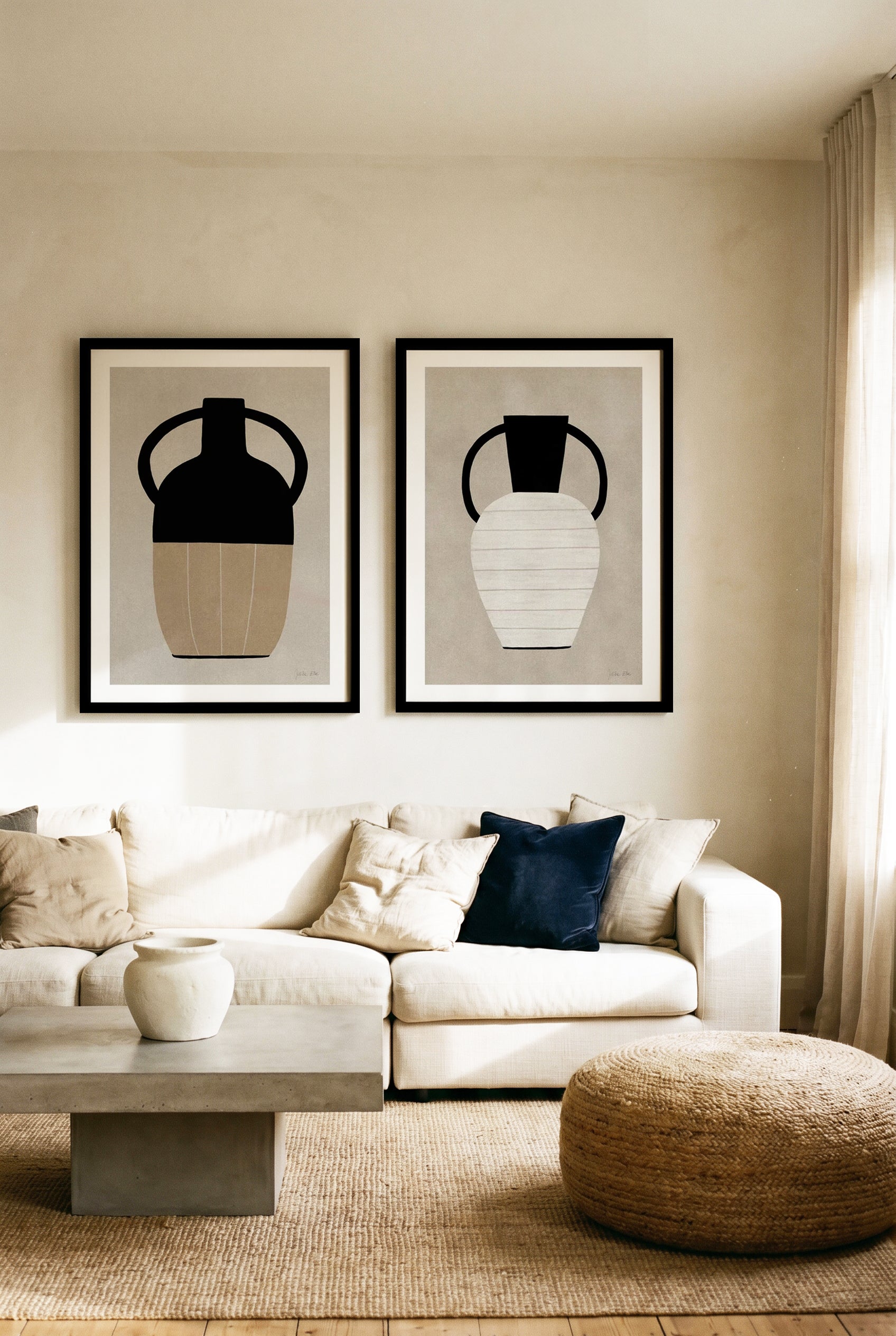 Clay 1 & 2 by Julita Elbe Art Print Set of 2 | Matching Wall Art