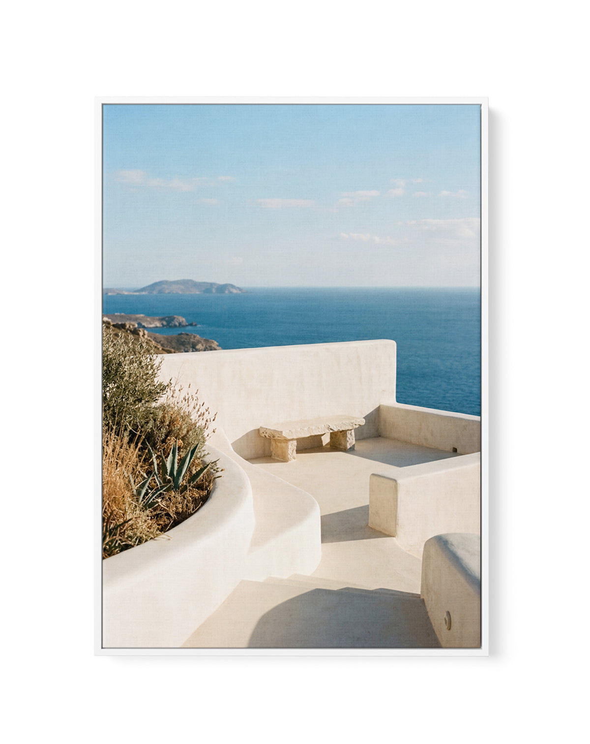Clifftop Terrace View | Framed Canvas Art Print