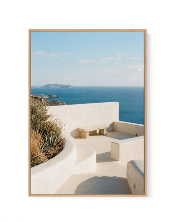 Clifftop Terrace View | Framed Canvas Wall Art