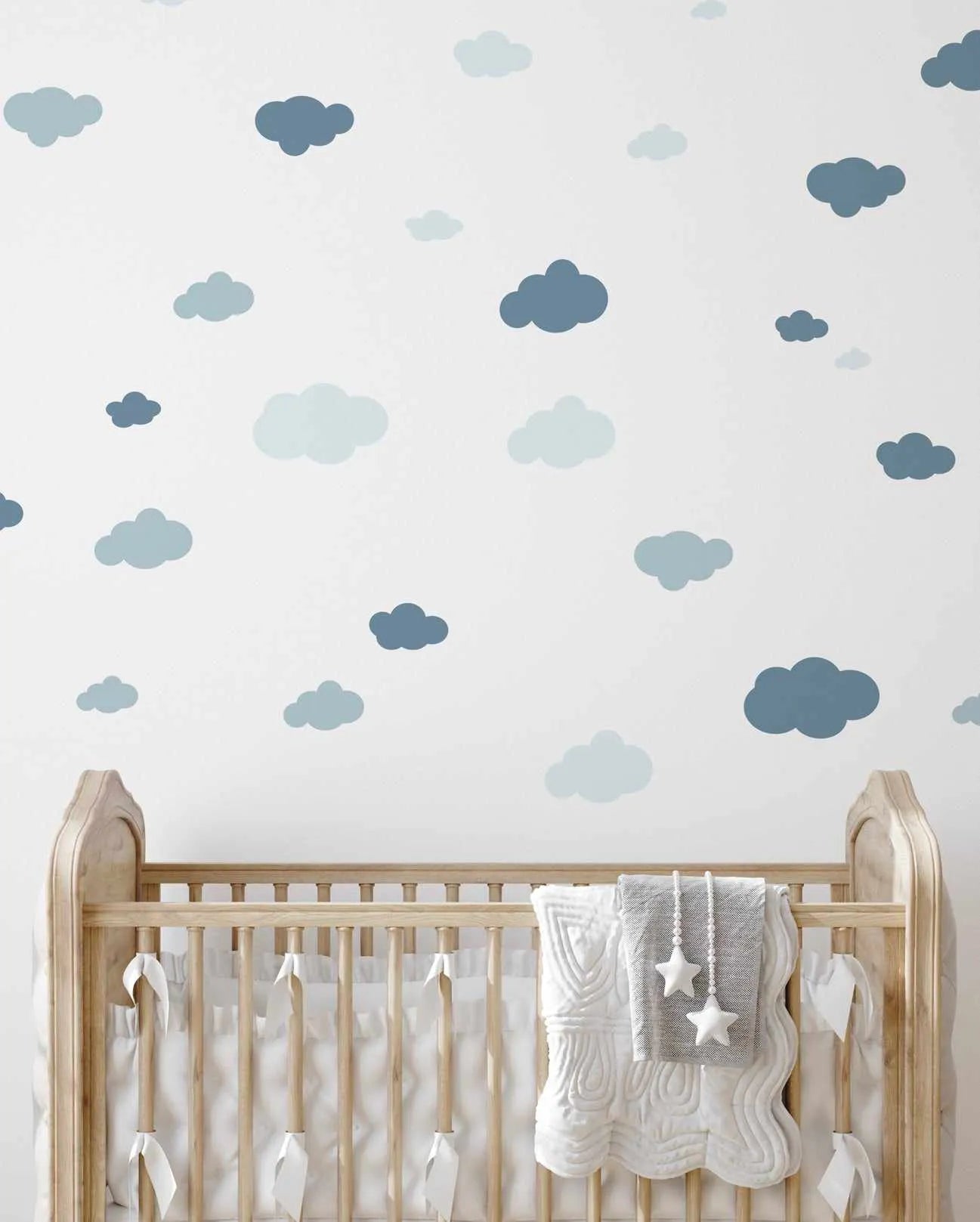 Clouds Decal Set-Decals-Olive et Oriel-Decorate your kids bedroom wall decor with removable wall decals, these fabric kids decals are a great way to add colour and update your children's bedroom. Available as girls wall decals or boys wall decals, there are also nursery decals.
