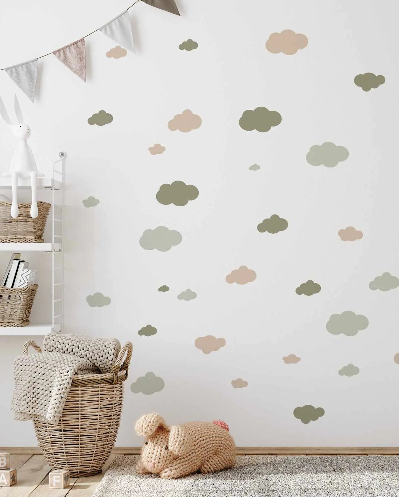 Clouds Decal Set-Decals-Olive et Oriel-Decorate your kids bedroom wall decor with removable wall decals, these fabric kids decals are a great way to add colour and update your children's bedroom. Available as girls wall decals or boys wall decals, there are also nursery decals.