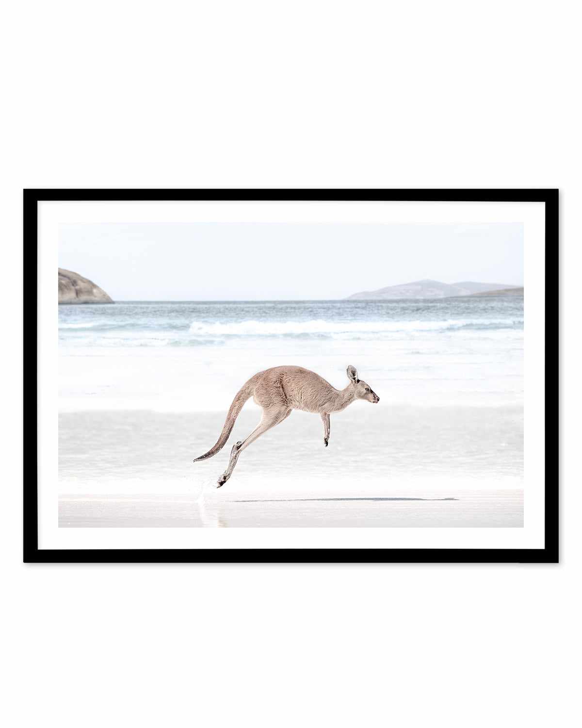 Coastal Beach Kangaroo I Art Print