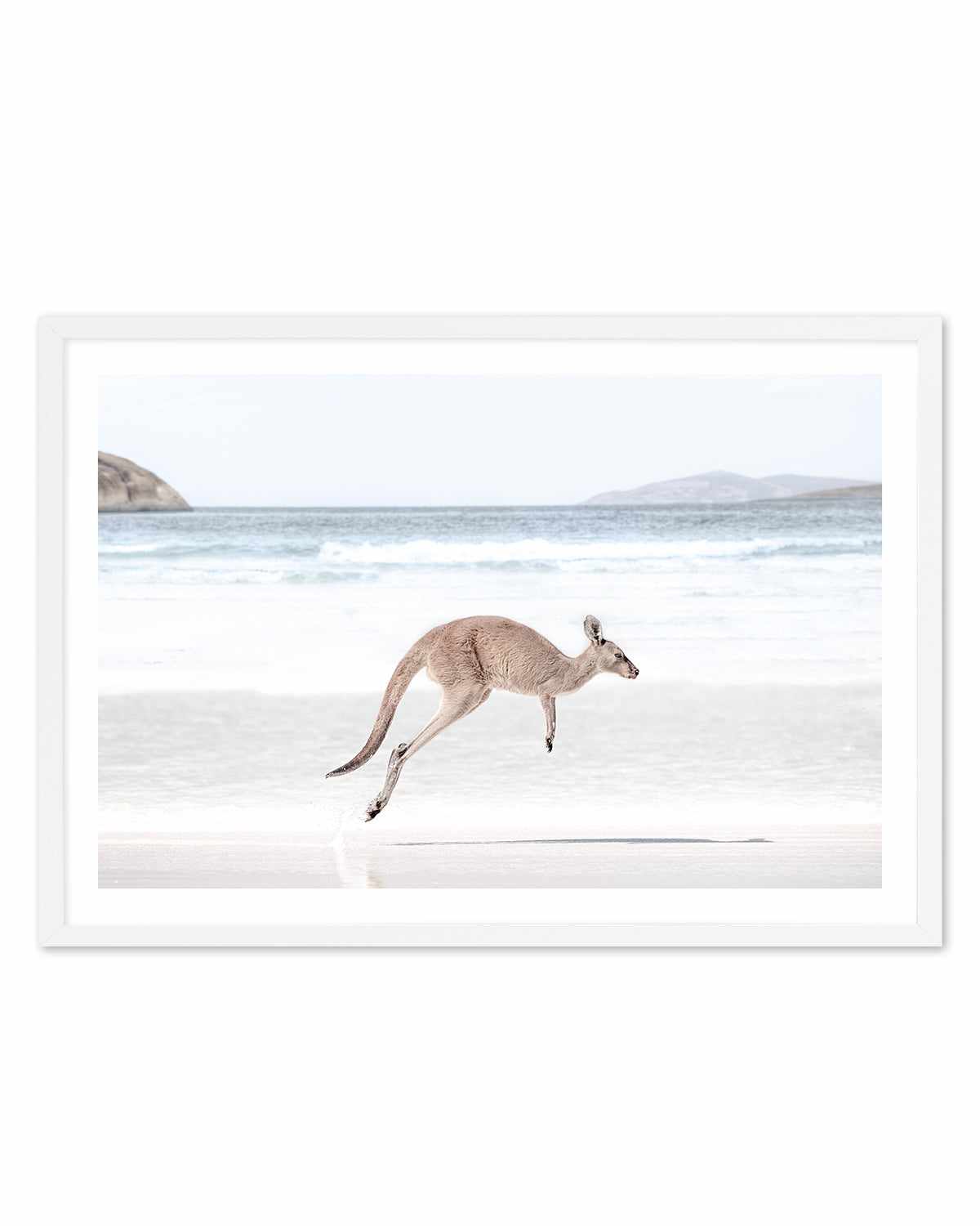 Coastal Beach Kangaroo I Art Print