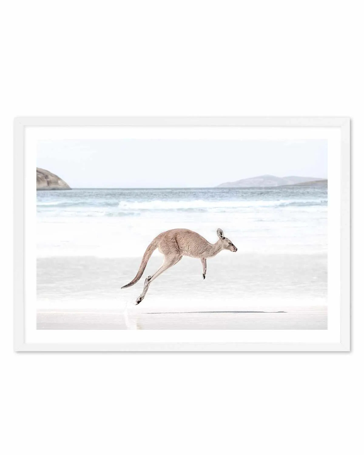 Coastal Beach Kangaroo I Art Print from Olive et Oriel where you can shop wallpaper and artworks online