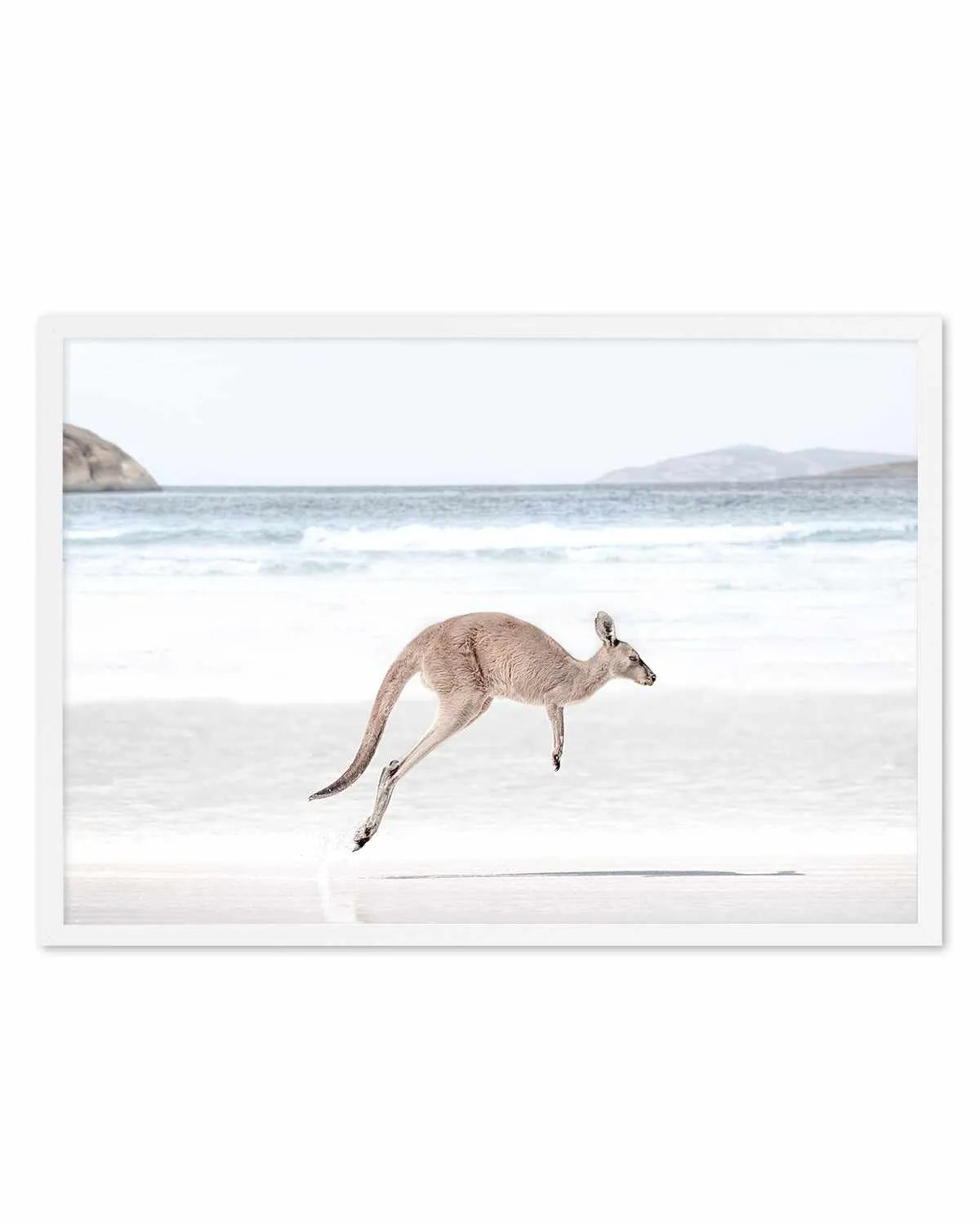 Coastal Beach Kangaroo I Art Print from Olive et Oriel where you can shop wallpaper and artworks online