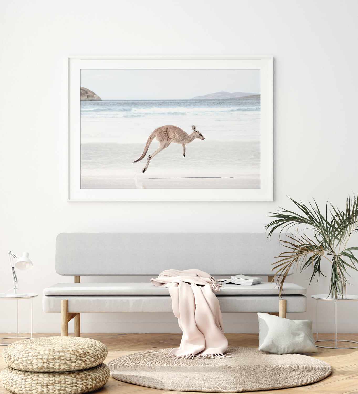 Coastal Beach Kangaroo I Art Print