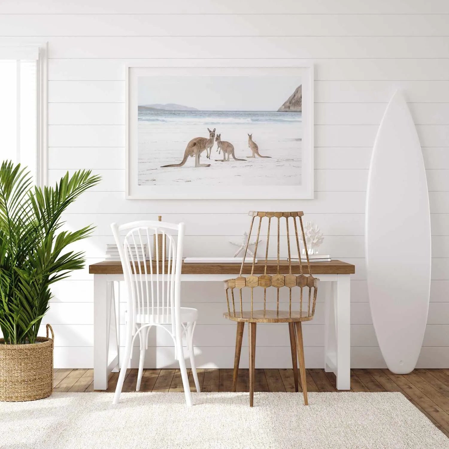 Coastal Beach Kangaroo II Art Print from Olive et Oriel where you can shop wallpaper and artworks online