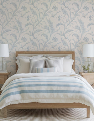 Coastal Canopy in Hamptons Blue Wallpaper